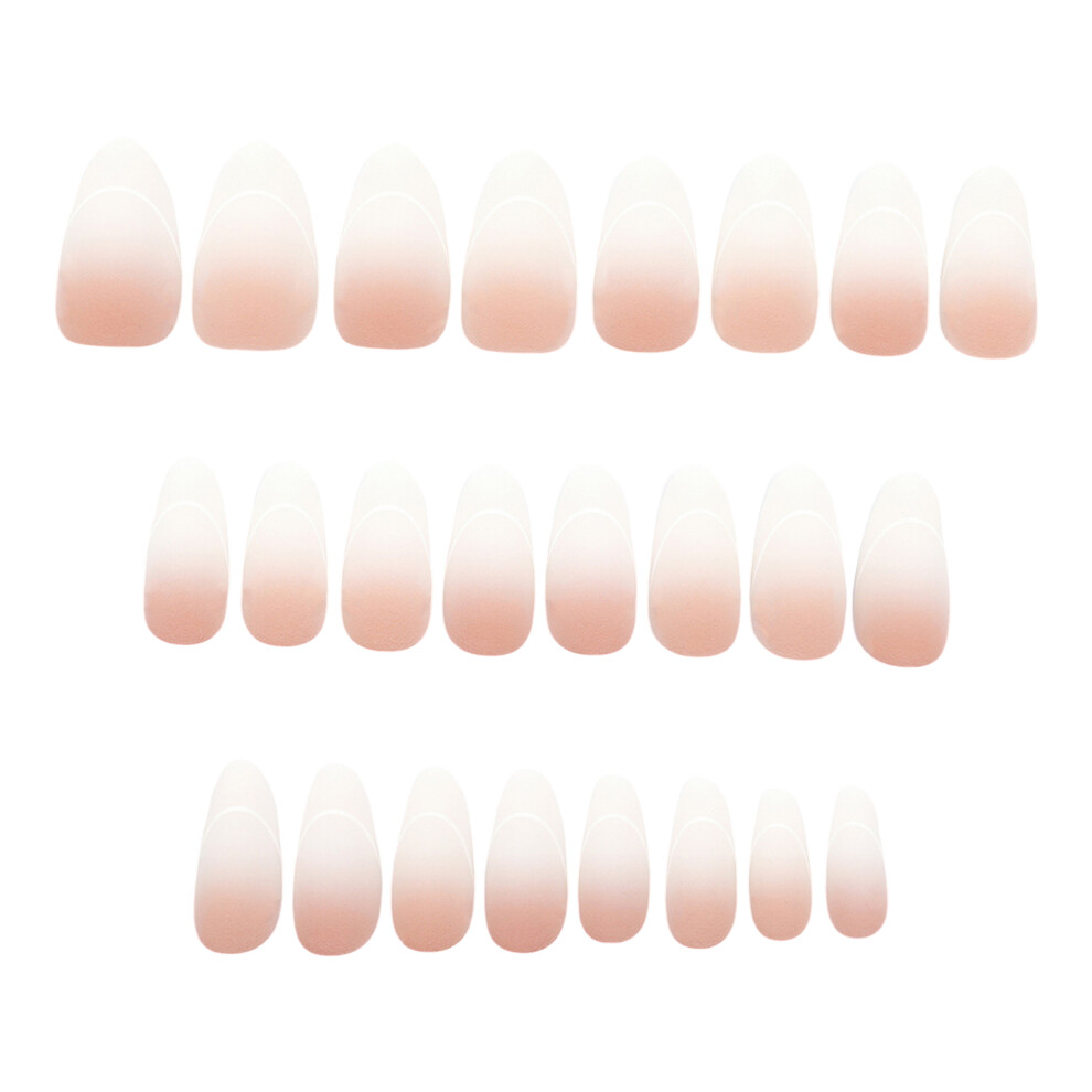 Dcph-Clothing Gradient Milky White Artificial Nails - 50 Char