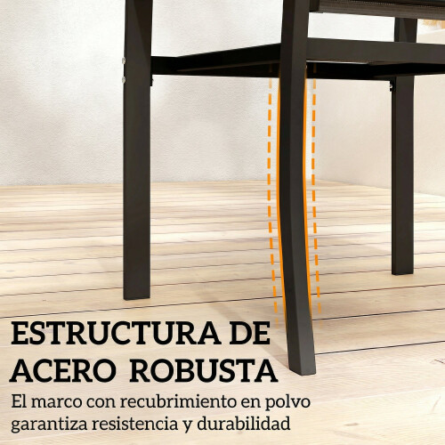 Outsunny Conjunto de Bistró Gris 58 x 58 x 75 cm 2