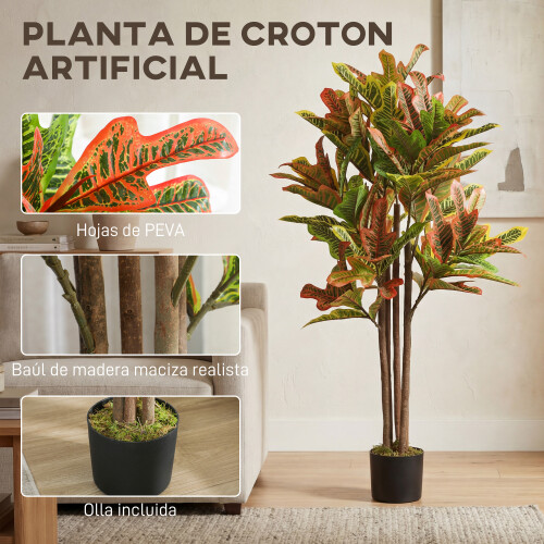 Homcom Crotón Artificial Verde 55 x 55 x 120 cm 1