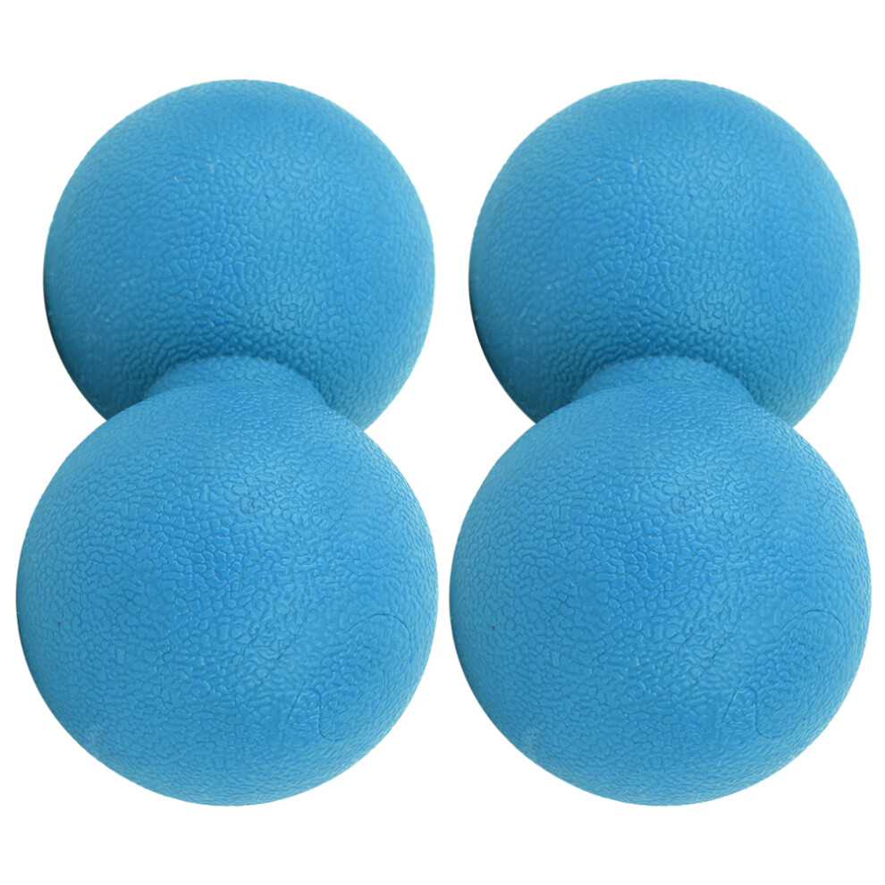 Blue 2Pcs Silicone Peanut Shape Massage Balls, Muscle Relaxation, 12.1Cm