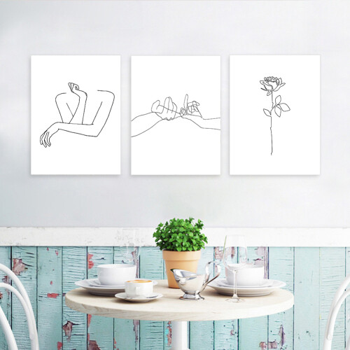 3pcs Canvas Wall Decor, Simple Abstract Art 1