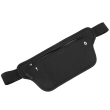 Neoprene Sport Waist Bag, 11x26cm, Black, Lightweight, Fits Phone