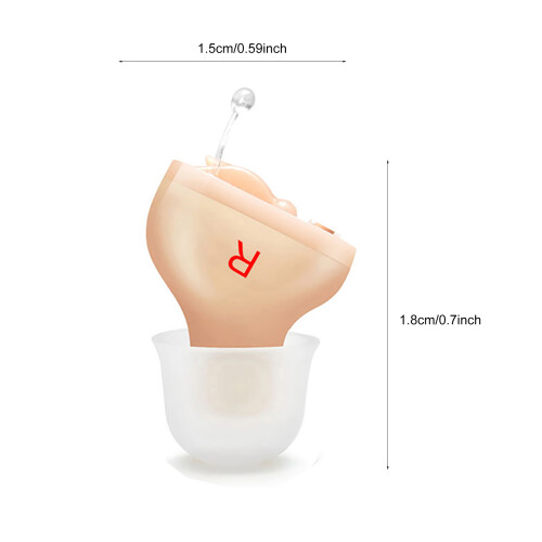 Mini Invisible Adjustable Ear Hearing Aid for Elderly, Beige, 18x15mm 1