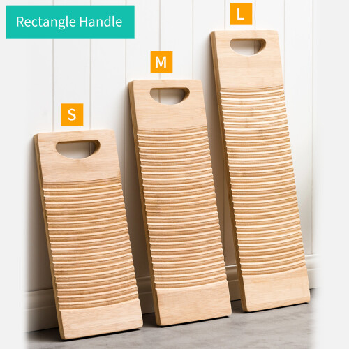 Wood Washboard with Handle - Multiple Sizes for Home Laundry
