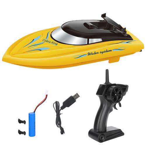 High Speed 2.4G Waterproof Remote Control Speedboat Yellow Model RH701 1