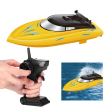 High Speed 2.4G Waterproof Remote Control Speedboat Yellow Model RH701