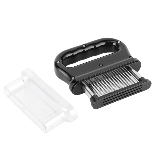 Black 48‐Needles Meat Tenderizer Tool with Handle, BBQ & Household Use