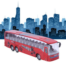 1:50 Transit-Bus-Spielzeugmodell aus roten Metalllegierungen, mit Licht & Musik für Kinder