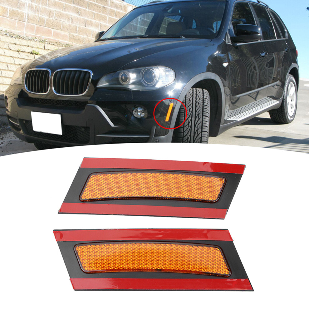Pair Of Side Marker Reflectors For Bmw X5 E70 2007Â2010, Yellow, White Black/Gray/Red 6921392326551