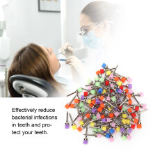 100Pcs Nylon Dental Polisher Brushes - Mixed Colors, 100 Pieces