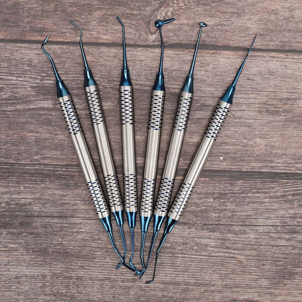 6Pcs Stainless Steel Dental Composite Resin Spatulas Restoration Tools