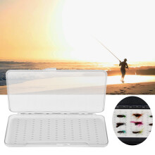 Ultra Thin Transparent Fly Lure Box, 19x11x1.5cm, Plastic & Silicone