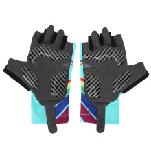 Himmelblaue Kinder-Fahrradhandschuhe, halbe Finger, Größe L