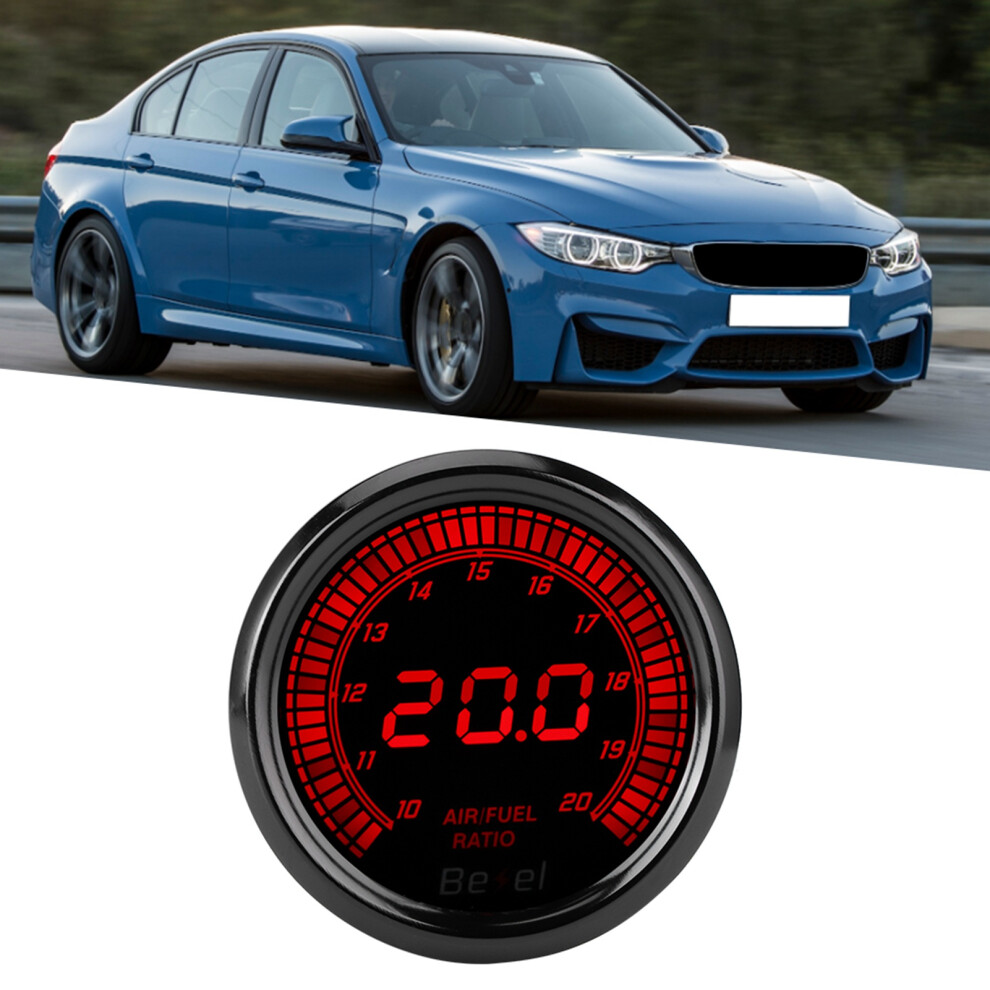 52Mm 7 Color Air/Fuel Ratio Gauge Auto Car Instrument Accessory Black 3631392519497