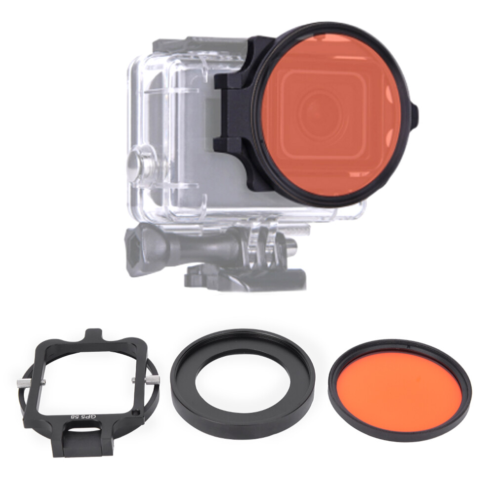 Underwater Diving Filter 58Mm For Gopro5 Action Camera With 16X Macro Lens Red 4621392330283