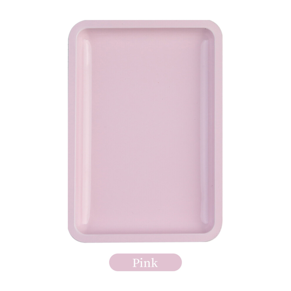 Hue-Grain (Pink) Multifunctional Stainless Steel Cosmetic Tray For Nail Art