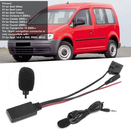 18Pin Bluetooth Adapter for Seat Altea Leon Toledo ABS Black 2