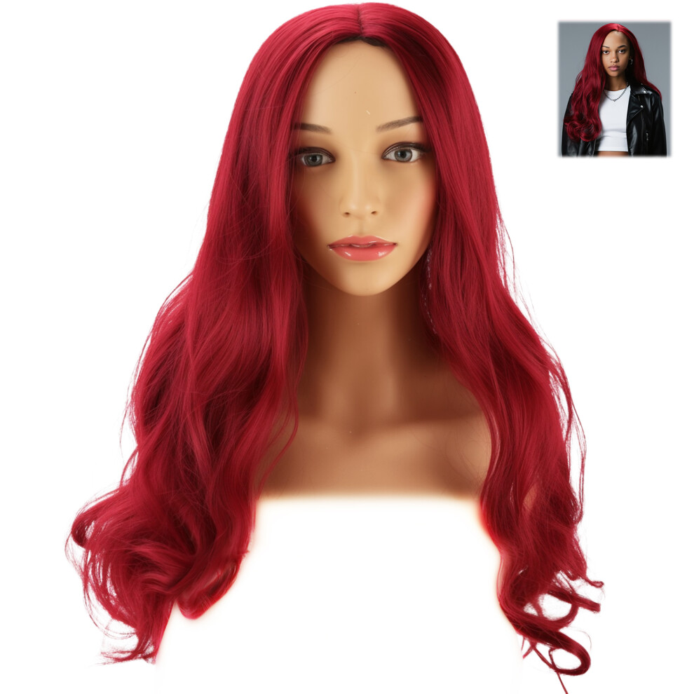 Bright-Home 70Cm Long Curly Full Wigs Middle Part Natural Synthetic Wig For Photography Stage Movie Hair