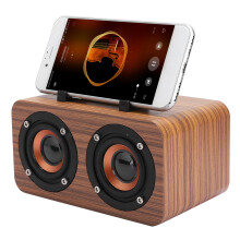 Retro-Holz-Bluetooth-Lautsprecher 5W Tragbar 2in für Telefon & PC