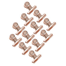 12pcs Rose Gold Curve C Nail Extension Clips for Salon & Home