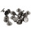 30 Sets Brass Book Rivets Flat Buttons 9.5x4mm Black Tack 8