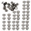 30 Sets Brass Book Rivets Flat Buttons 9.5x4mm Black Tack 11
