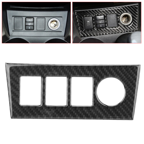 Kohlefaser-Zigarettenanzünder-Panelabdeckung für RAV4 06-12 Schwarz 2