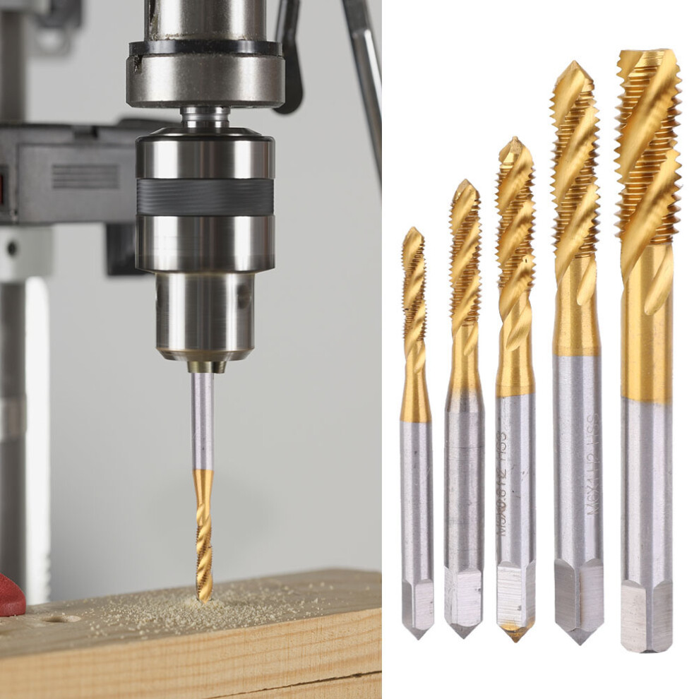 Flute Tapping Bit Set 5pc HSS Titanium UK