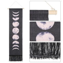 Hanging Moon Lunar Wall Tapestry, Black, 120x30cm, Home Decor