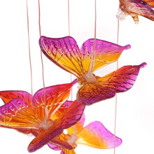 LED Solar Wind Chimes Light 6-Color Changing Garden Lamp, 65cm, Purple & Yellow