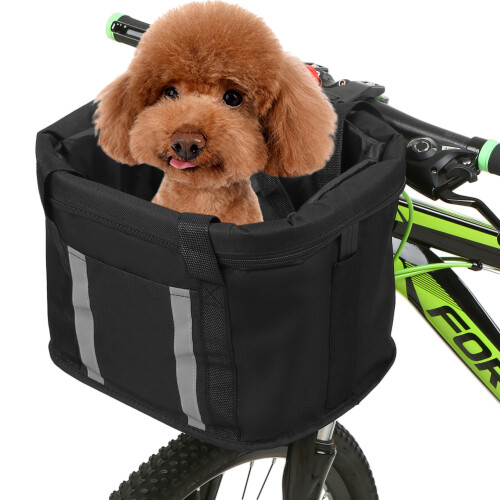 Detachable Bicycle Front Basket with Reflective Strips, 10kg Capacity 1