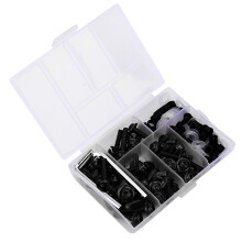 Motorcycle Fairing Bolts Gasket Wrench Kit 158Pcs Black Universal Repair Tool