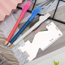 Portable Metal Ruler & Tailor Pen Set, 10cm x 4cm, 12cm