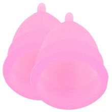 Reusable Silicone Menstrual Cup Set with Bag, S & L 25/28ml