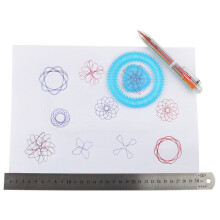 Children's Art Spiral Drawing Ruler Set, Plastic Stationery Tool