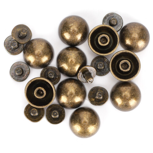 Bronze Dome Studs 30 Sets 12mm Mushroom Rivets for Leatherwork and DIY 2