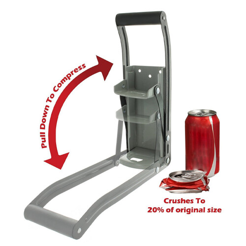 12 Oz Heavy Duty Iron Can Crusher Recycling Hand Tool with Plastic Coating
