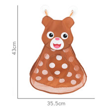Baby Bathtime Toy Organizer Mesh Bag with Suction Cup - Adorable Bear Design