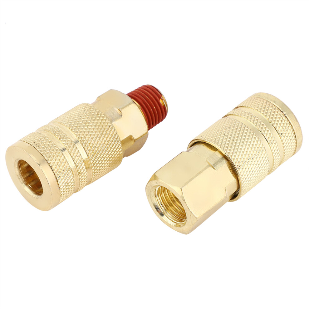 12 Pcs Pneumatic Brass Quick Coupler Fittings Npt 1/4In 3321392340077