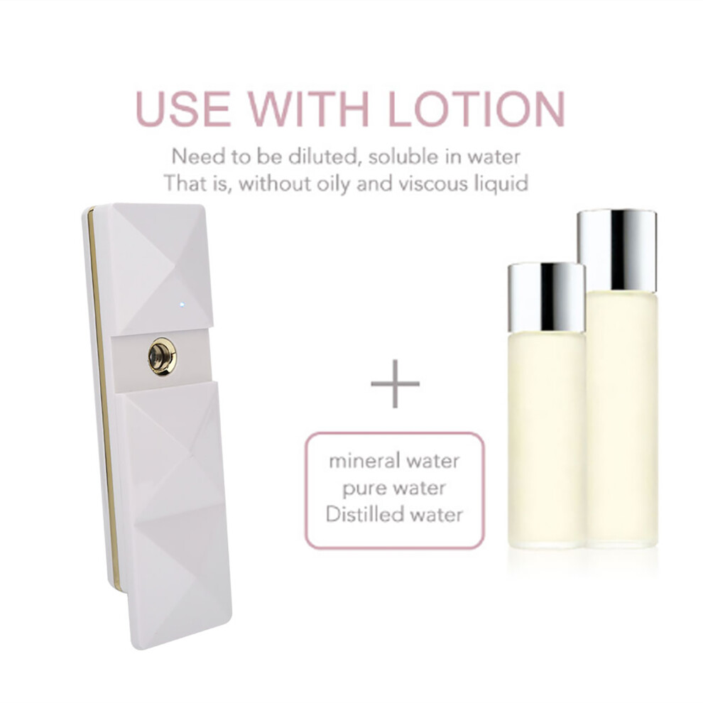 White Portable Usb Nano Face Mist Spray Humidifier, 6Ml,