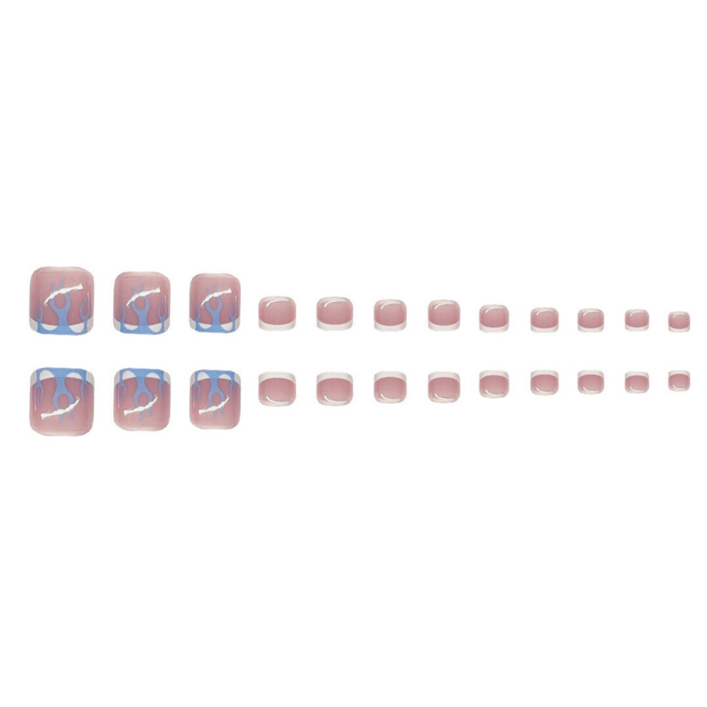 Dcph-Clothing French Tip Fake Nails - Diy Manicure Set