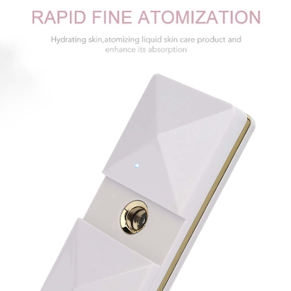 White Portable Usb Nano Face Mist Sprayer 6Ml Hydration Atomizer