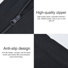 Kniestrümpfe mit Reißverschluss, offene Zehen, für schlanke Beine, XL, Schwarz