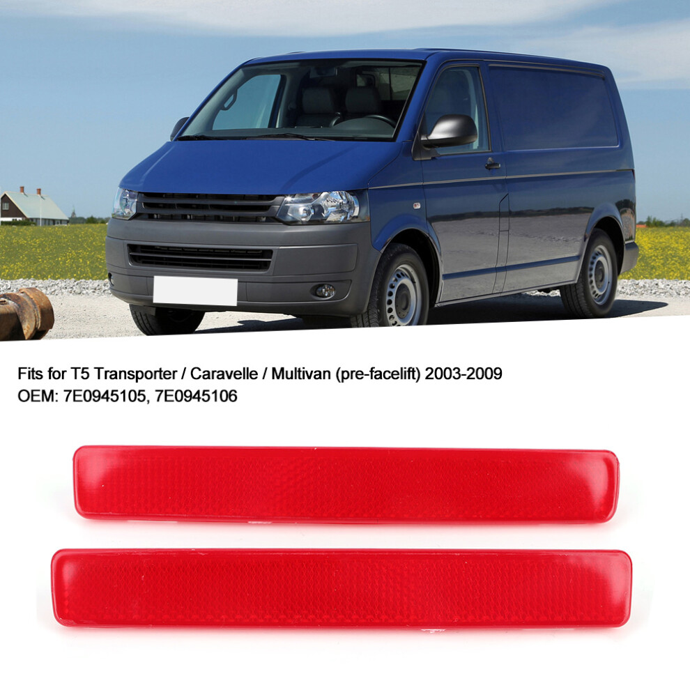 T5 Van Reflectors Bumper Pair 2003-2009 7806371652687