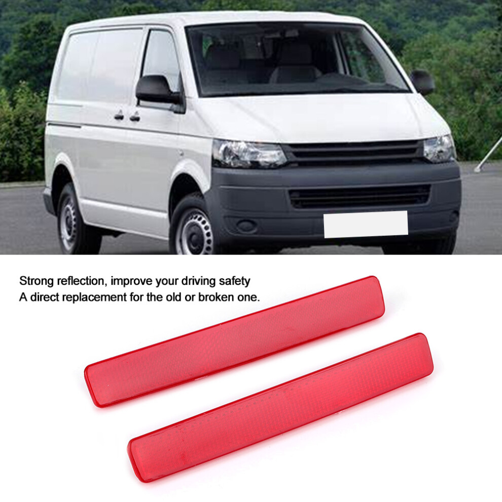 Pair Bumper Reflectors Vw T5 2003-9 Red 7806371674955