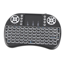 Mini RGB Seven Colors Backlight Flymouse 2.4G Wireless Keyboard 1020mAh Black