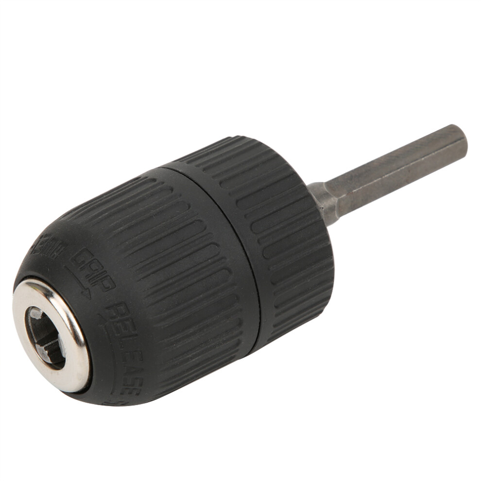 2Â13Mm Hex Shank Adapter For Electric Drill, Steel, Black & Silver 8431392343482