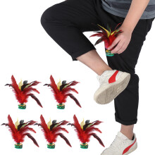 5PCS Handmade Feather Shuttlecock 20cm for Foot Kick Sport Easy to Use & Play