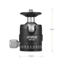Andoer MT-03 Mini Ball Head DSLR Camera Tripod Monopod U-Shaped Notch 5KG