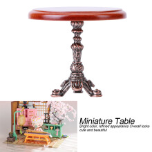 12" Round Metal Dollhouse Miniature Table – Mini Furniture Accessory